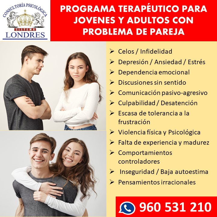 Programa Terapéutico para jóvenes y adultos con problema de pareja.